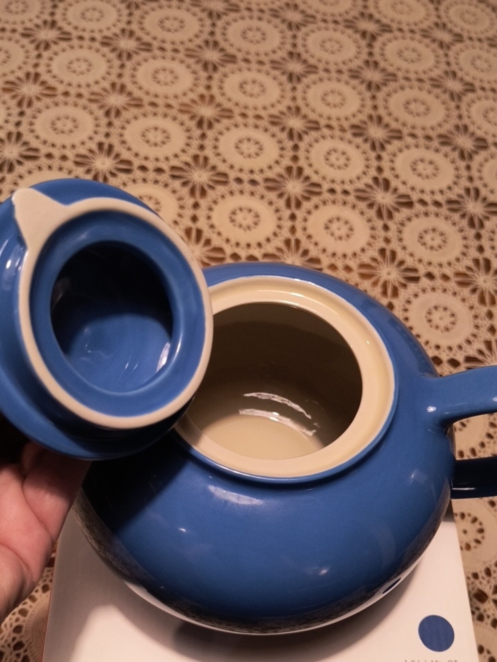 Le Creuset Classic Stoneware Teapot 1.3 L Marseille Blue Discontinued New - Picture 4 of 9